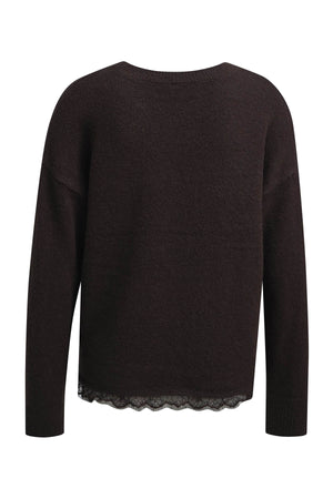 Brown Sweater With Lace