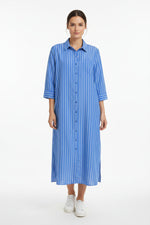 Load image into Gallery viewer, Blue Stripe Shirt Dress
