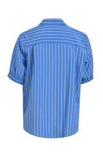 Load image into Gallery viewer, Blue Striped Bow Blouse
