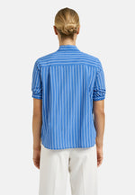 Load image into Gallery viewer, Blue Striped Bow Blouse
