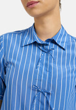 Load image into Gallery viewer, Blue Striped Bow Blouse
