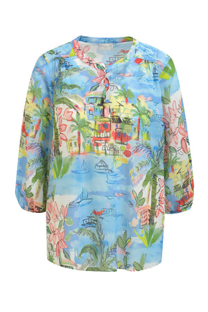 Ocean Italian Print Blouse