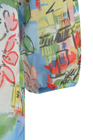 Ocean Italian Print Blouse