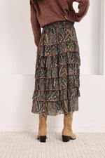Load image into Gallery viewer, Grey Printed Ruffled Skirt

