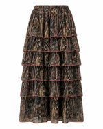 Load image into Gallery viewer, Grey Printed Ruffled Skirt
