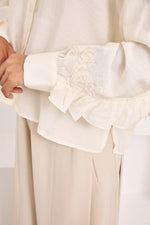 Load image into Gallery viewer, Ecru Embroidered Back Blouse
