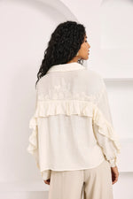 Load image into Gallery viewer, Ecru Embroidered Back Blouse
