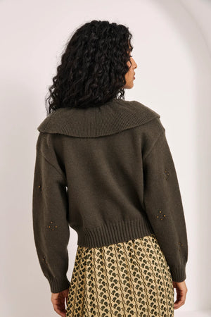 Green Ruffled Pullover