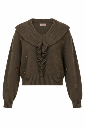 Green Ruffled Pullover