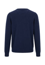 Load image into Gallery viewer, Navy Merino Cashmere Crew Neck Sweater
