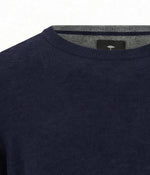 Load image into Gallery viewer, Navy Merino Cashmere Crew Neck Sweater
