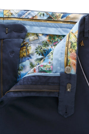 Navy Exclusive Stretch Cotton Trousers
