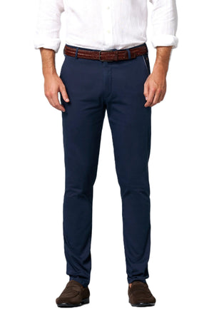 Navy Exclusive Stretch Cotton Trousers