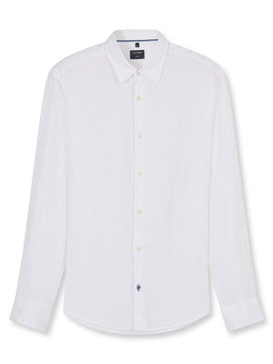 White Casual Linen Shirt