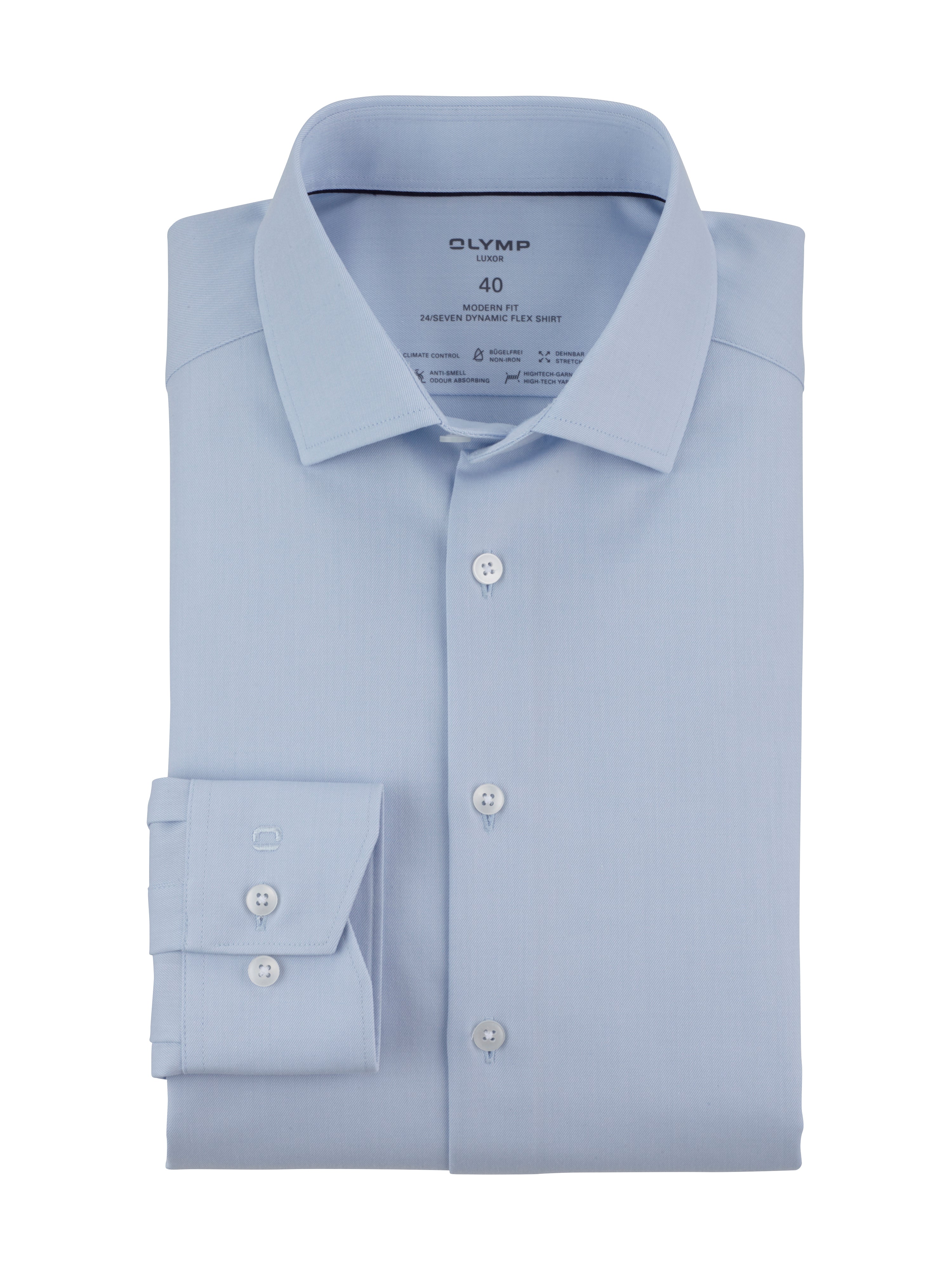 Olymp Luxor 24/7 Modern Fit Sky Blue Business Shirt