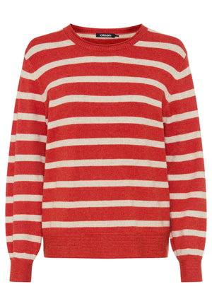 Red Textured Stripe Jumper