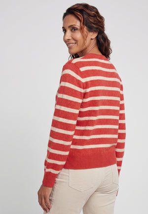 Red Textured Stripe Jumper