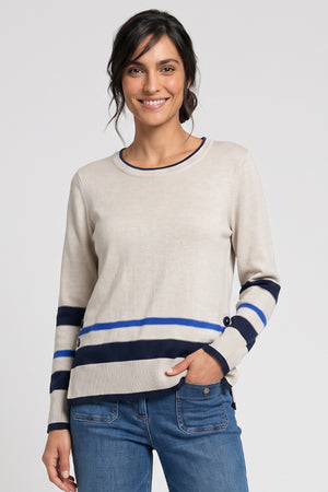 Beige Lower Striped Henny Jumper