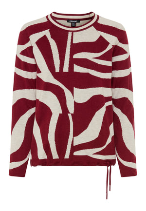 Red Abstract Print Jumper