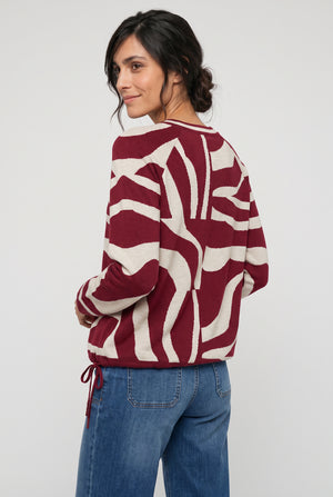 Red Abstract Print Jumper