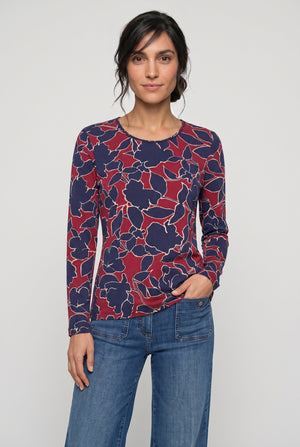 Red Floral Print Edda Top
