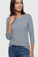 Load image into Gallery viewer, Navy Edda Printed Top
