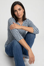 Load image into Gallery viewer, Navy Edda Printed Top
