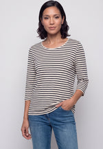 Load image into Gallery viewer, Hazelnut Stripe Long Sleeve T-Shirt
