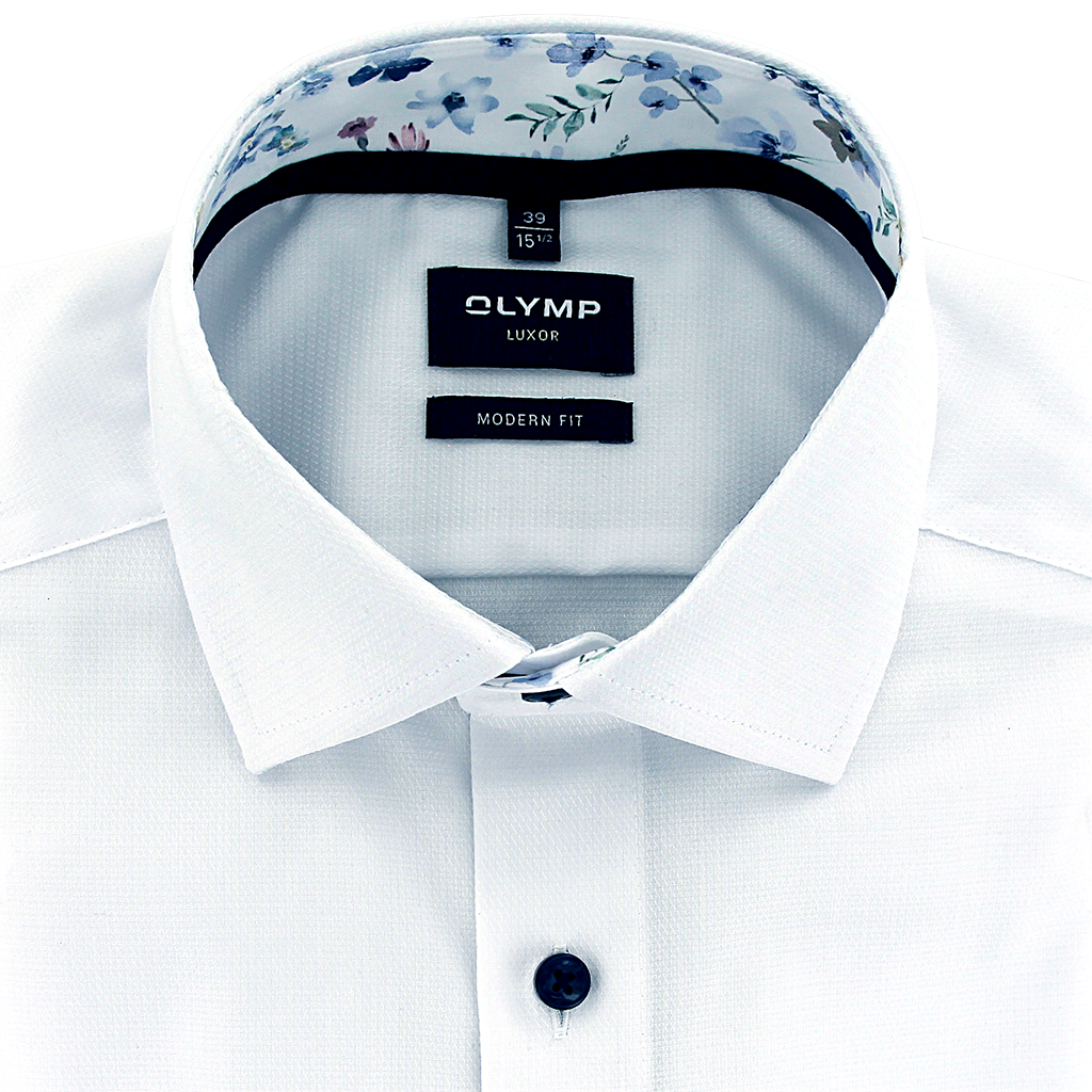 Olymp Luxor Modern Fit Textured Cotton Shirt White