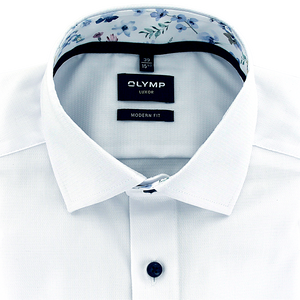 Olymp Luxor Modern Fit Textured Cotton Shirt White