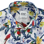 Load image into Gallery viewer, Oscar of Sweden Tropical Printed Linen Shirt White
