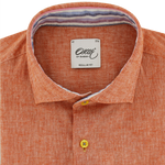 Load image into Gallery viewer, Oscar of Sweden Regular Fit Linen Cotton Shirt Orange

