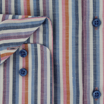Load image into Gallery viewer, Oscar of Sweden Cotton Linen Multi Stripe Shirt Orange
