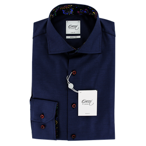 Oscar of Sweden Slim Fit Twill Shirt Navy