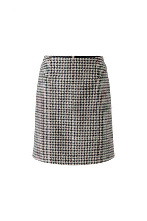 Grey Houndstooth Mini Skirt