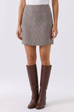 Load image into Gallery viewer, Grey Houndstooth Mini Skirt
