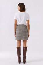 Load image into Gallery viewer, Grey Houndstooth Mini Skirt
