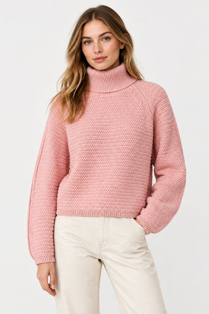 Pink Turtleneck Pullover