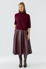 Load image into Gallery viewer, Berry Faux Leather Skirt
