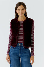 Load image into Gallery viewer, Berry Faux Fur Waistcoat

