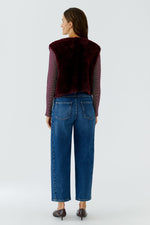 Load image into Gallery viewer, Berry Faux Fur Waistcoat
