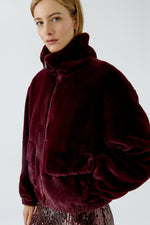 Load image into Gallery viewer, Berry Faux Fur Jacket
