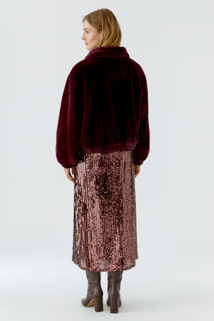 Berry Faux Fur Jacket