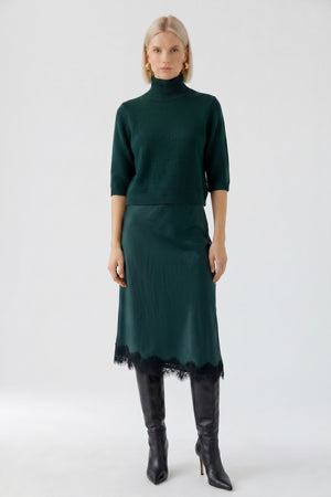 Green Satin Skirt