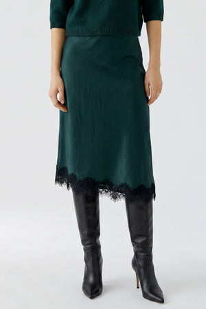 Green Satin Skirt