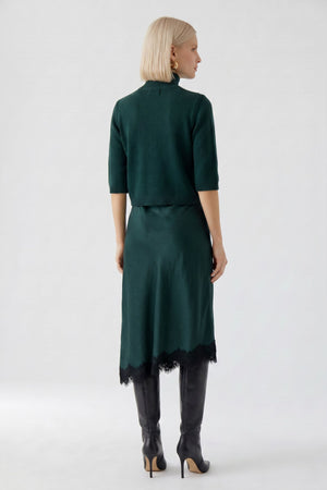 Green Satin Skirt
