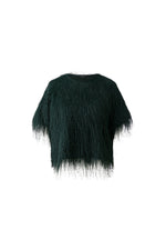 Load image into Gallery viewer, Green Fringed Short Sleeve Blouse
