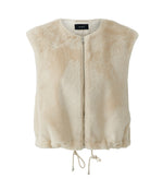 Load image into Gallery viewer, Cream Faux Fur Zip Gilet

