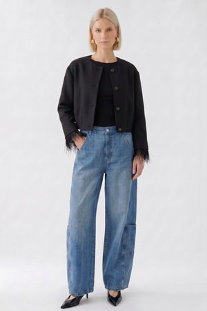 Black Collarless Jacket