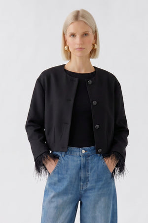Black Collarless Jacket